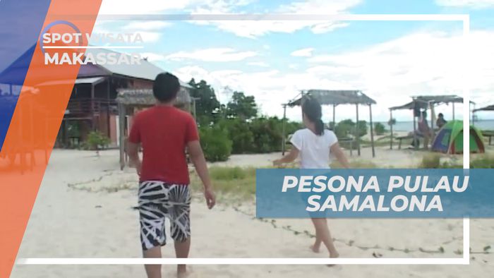 Bersantai di Tepi Pantai Pulau Samalona, Makassar