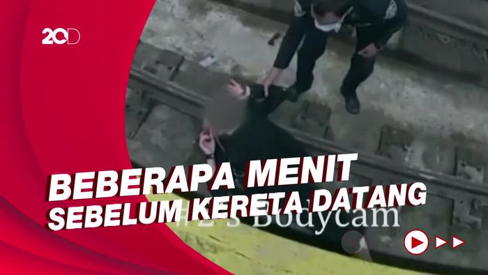 Dramatis! Polisi Selamatkan Wanita yang Pingsan di Rel Kereta di AS