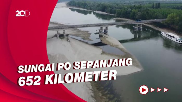 Potret Sungai Terpanjang di Italia yang Mengering karena Perubahan Iklim