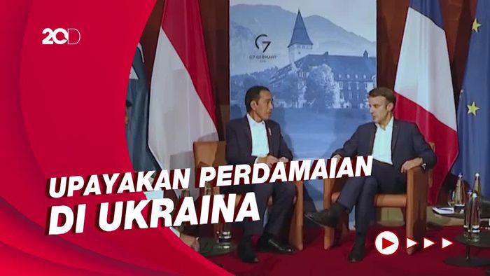 Momen Pertemuan Jokowi dan Macron, Bahas Situasi Ukraina