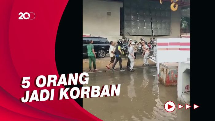 Penampakan Tandon Air Proyek LRT di Rasuna Said Jebol!