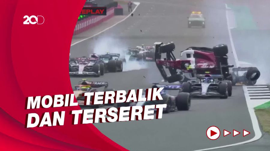 Kecelakaan Horor di F1 GP Inggris, Pembalap China Terseret Jauh