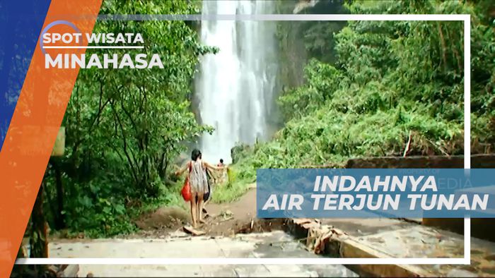 Air Terjun Tunan yang Deras dan Berbatu, Minahasa