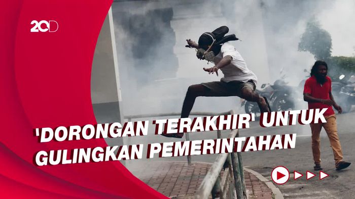 Demo Tuntut Presiden Sri Lanka Mundur, Massa Dilempar Gas Air Mata