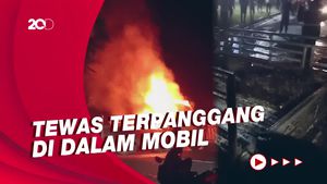 Penampakan Mobil Terbakar yang Tewaskan 4 Orang di Subang