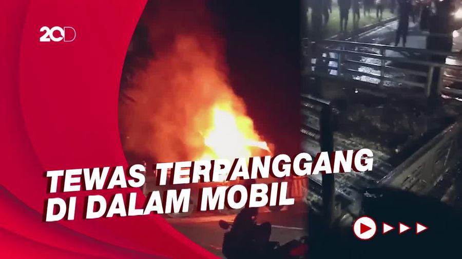 Penampakan Mobil Terbakar yang Tewaskan 4 Orang di Subang