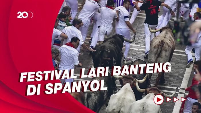 3 Orang Tertusuk Tanduk Banteng di Festival San Fermin Spanyol