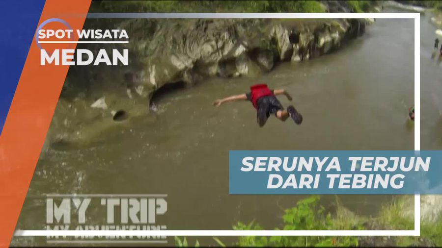 Adu Keberanian Melompat Dari Atas Tebing ke Sungai, Medan