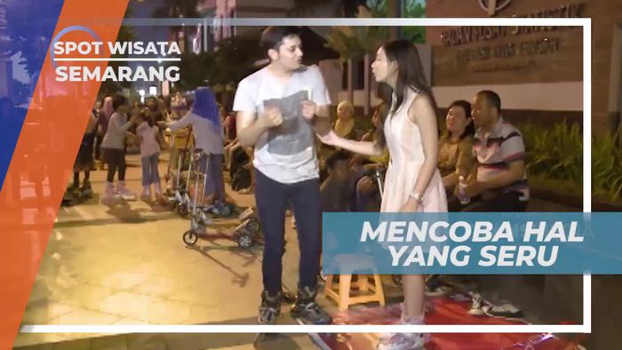 Asiknya Bermain Sepatu Roda di Kawasan Wisata Semarang