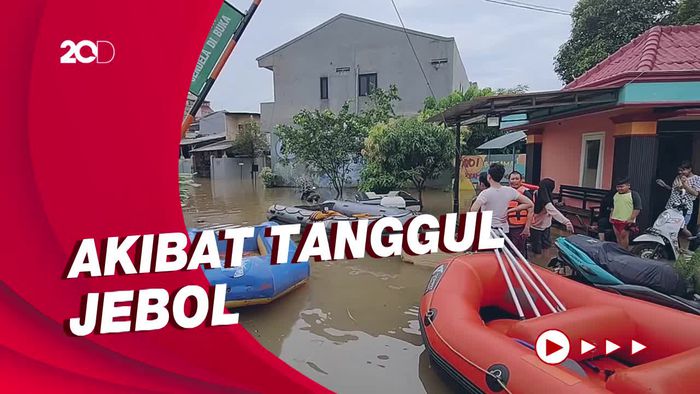 Banjir di Puri Kartika Baru Ciledug Semeter, Warga Mengungsi