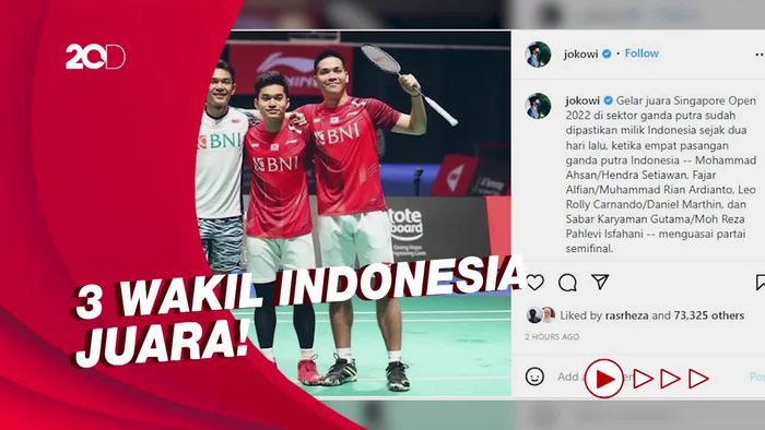 Jokowi Ucapkan Selamat Atas Gelar Juara Ginting Cs di Singapore Open