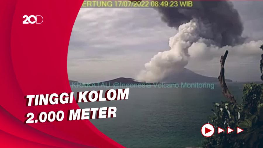 Penampakan Gunung Anak Krakatau Erupsi