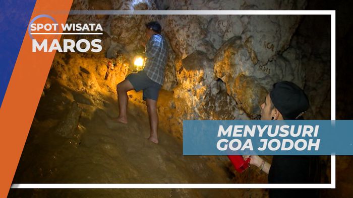 Terusur Goa Jodoh dengan Cahaya Patromak, Maros