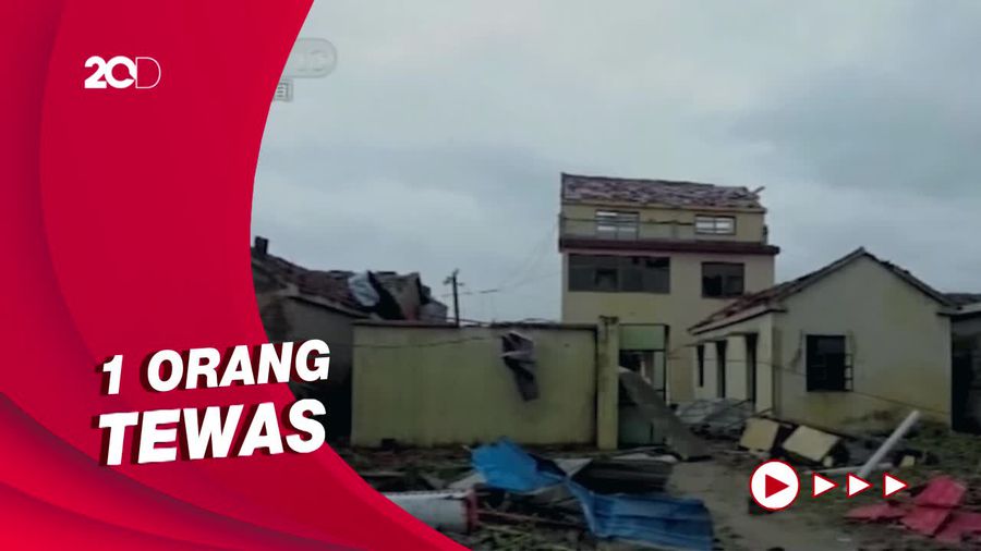 Penampakan Desa di China Luluh Lantak Diterjang Puting Beliung