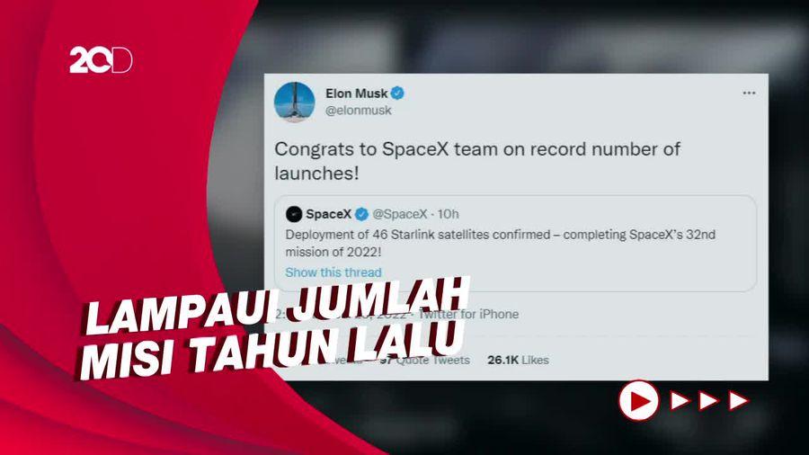SpaceX Milik Elon Musk Pecahkan Rekor Jumlah Roket yang Diluncurkan