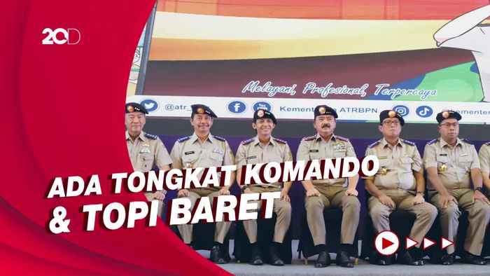 Jajaran Kementerian ATR/BPN Tampil Bernuansa Militer Dipimpin Hadi Tjahjanto