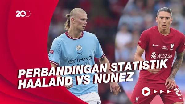 Erling Haaland Vs Darwin Nunez di Community Shield