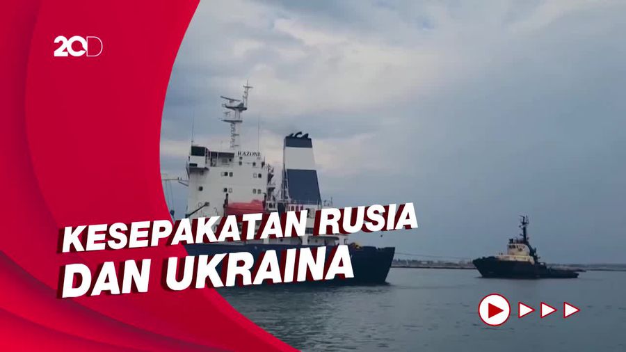 Detik-detik Kapal Kargo Pertama Bawa Jagung Keluar Pelabuhan Laut Hitam