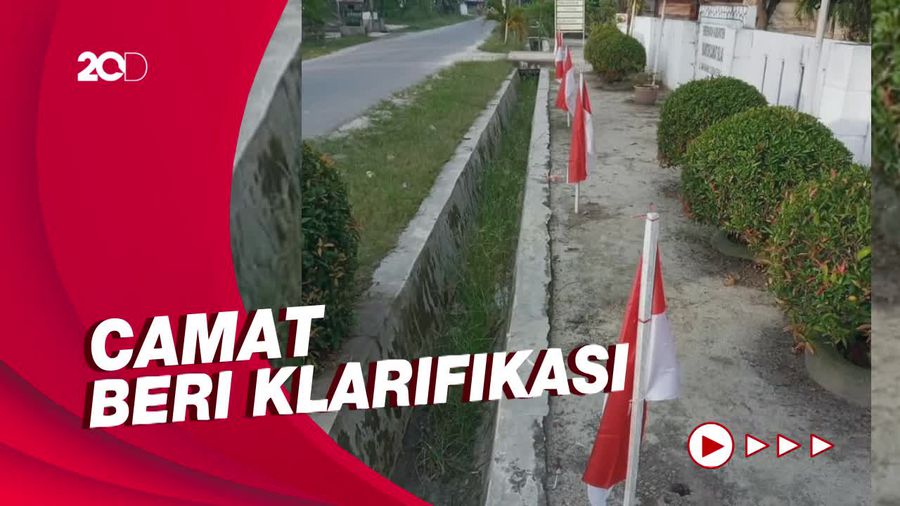 Heboh! Kantor Camat di Asahan Pasang Bendera Merah Putih Hampir Sentuh Tanah
