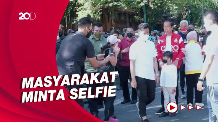 Momen Jokowi Jalan-jalan di CFD Solo Bareng Jan Ethes, Ada Ganjar-Erick