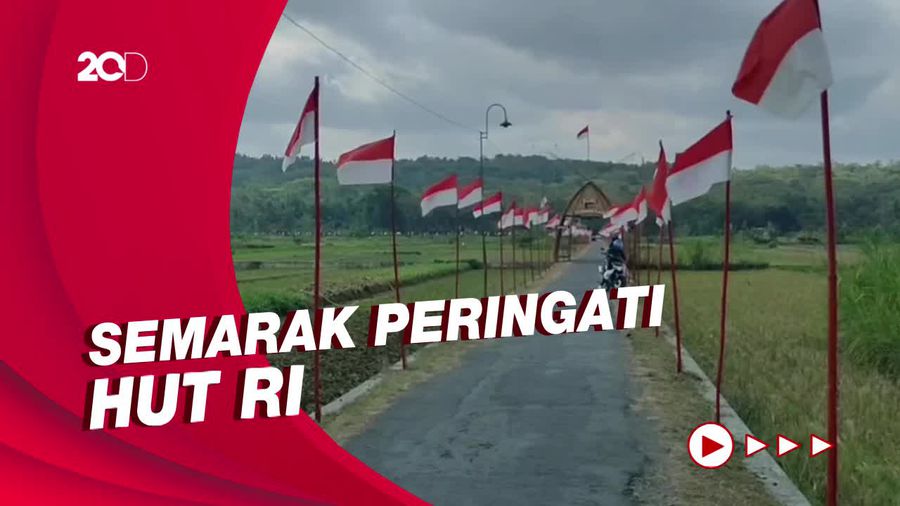 Penampakan 1.000 Bendera Merah Putih Berkibar di Dusun Dobangsan DIY