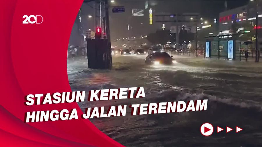 Penampakan Banjir Parah di Seoul  yang Tewaskan 7 Orang