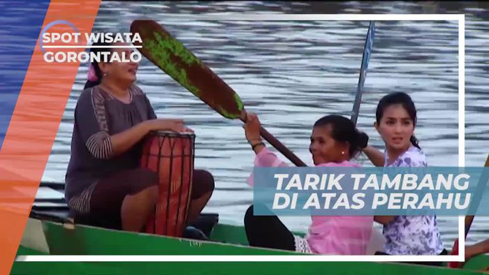 Adu Tangkas Tarik Tambang di Atas Perahu, Gorontalo 