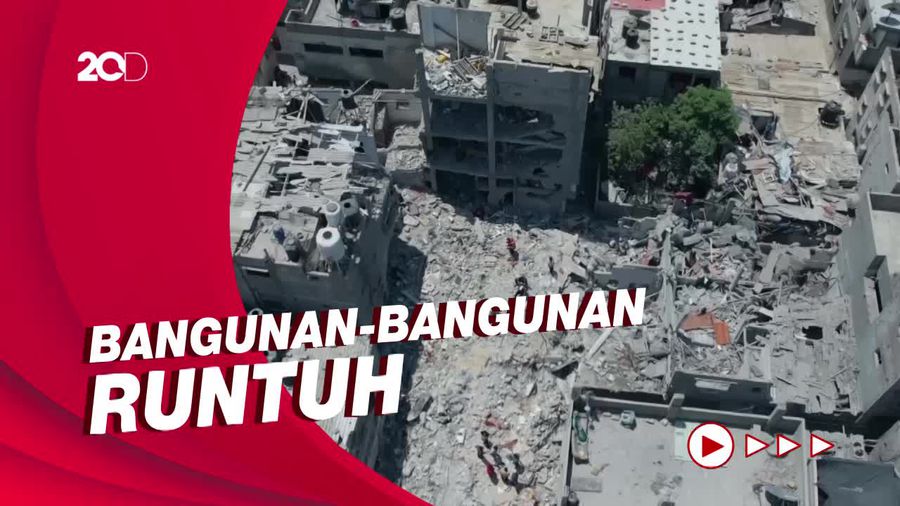 Penampakan Jalur Gaza Usai Diserang Israel dari Udara