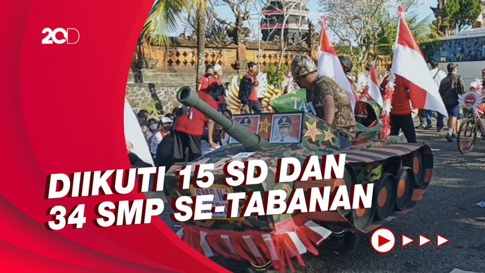 Serunya Perayaan HUT RI di Tabanan, Ada Sepeda Hias Tank Tempur