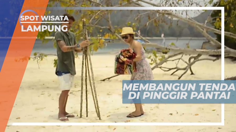 Tenda Pinggir Pantai, Cocok untuk Beristirahat dari Terik Matahari, Lampung