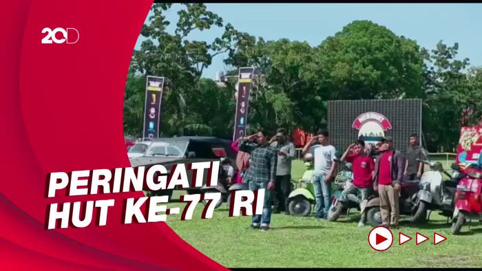 Momen Komunitas Scooter Gelar Upacara Peringatan HUT RI di Medan