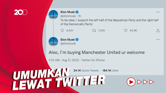 Elon Musk Umumkan Beli Manchester United!