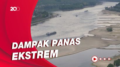 Potret Sungai Rhine Jerman yang Terancam Jadi Daratan