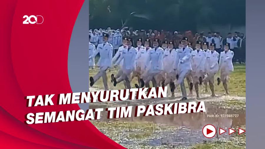 Melihat Lagi Paskibra di Tangerang Becek-becekan di Upacara HUT RI