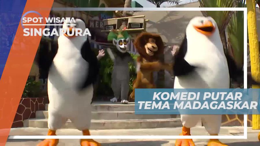 Sensasi Naik Komedi Putar Bertema Madagaskar di Singapura