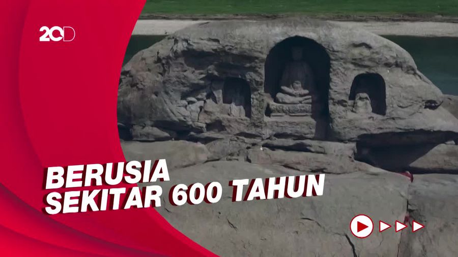 3 Patung Buddha Tersingkap saat Sungai Yangtze Menyusut