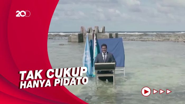 Cara Nyentrik Menlu Tuvalu Suarakan Pentingnya Aksi Nyata Perubahan Iklim