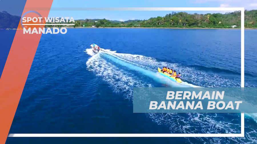 Serunya Menantang Gelombang Bertahan di Atas Banana Boat, Manado
