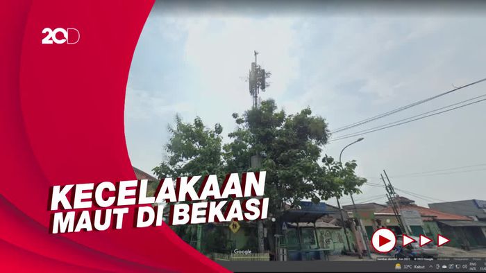 Penampakan Tiang BTS Sebelum Roboh Ditabrak Truk di Bekasi