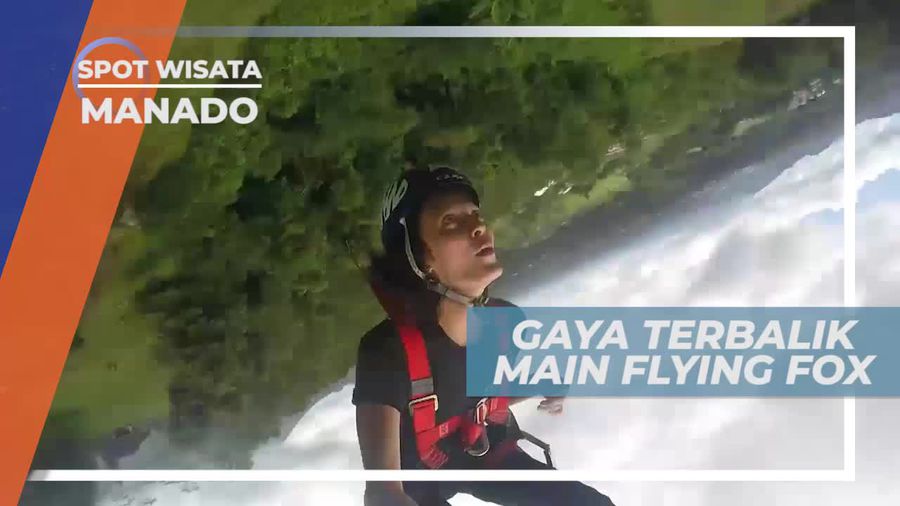 Uji Nyali, Meluncur di Flying Fox Dengan Gaya Terbalik, Manado