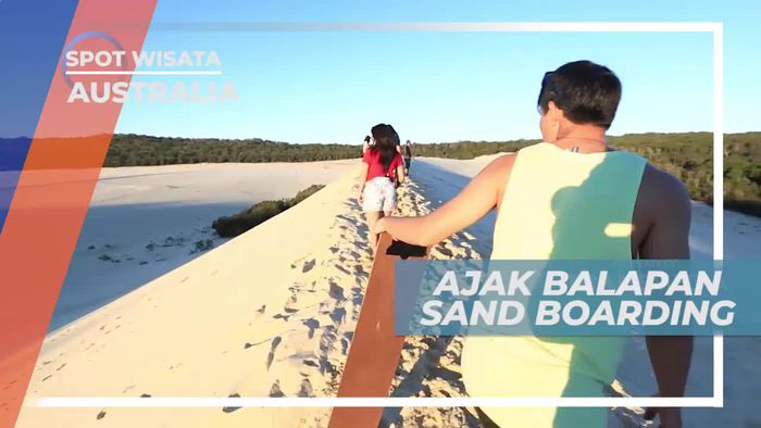 Adu Cepat, Meluncur Dari Atas Ketinggian Bermain Sand Boarding, Australia 