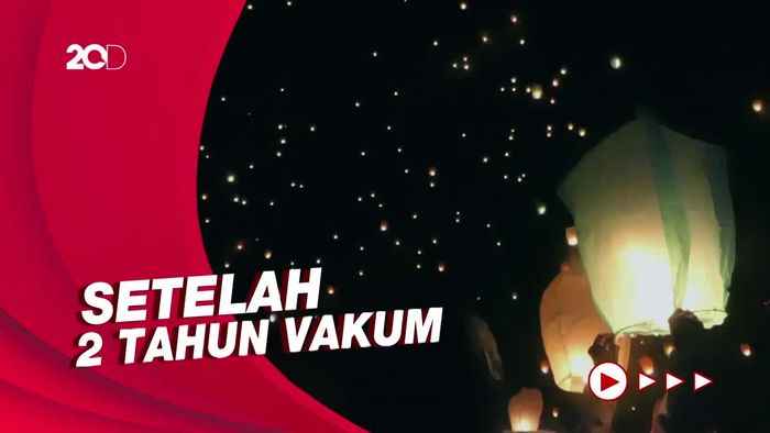 Suasana Pesta Lampion di Acara Dieng Culture Festival