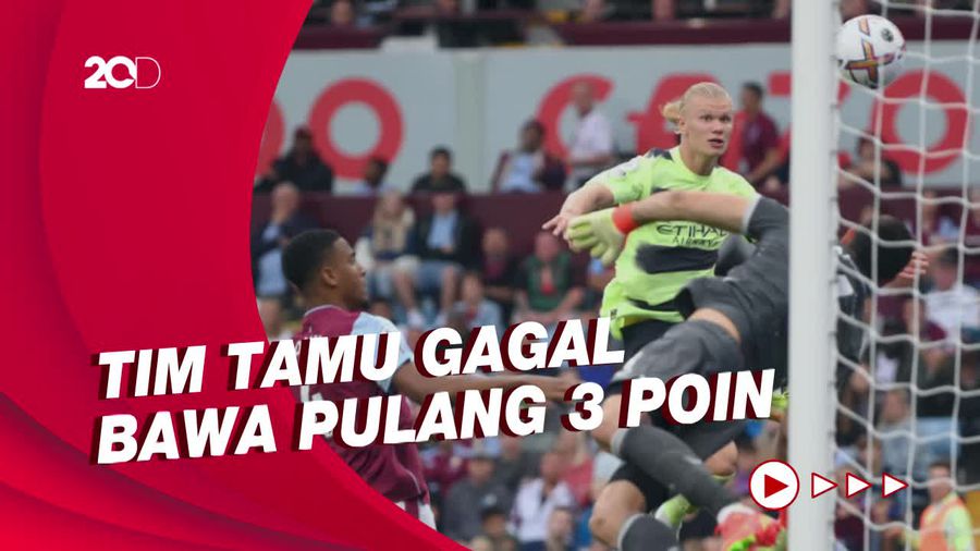 Tampil Dominan Haaland dkk Cuma Bisa Imbang Kontra Aston Villa