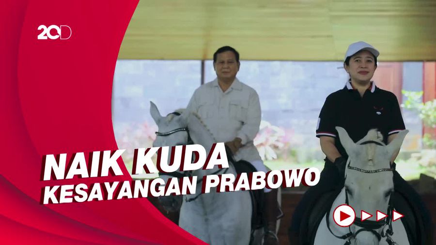 Momen Puan Latihan Berkuda Bareng Prabowo di Hambalang 