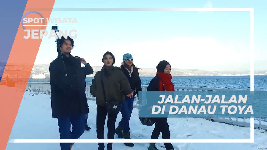 Danau Toya Hokkaido dengan Pemandangan Indah Musim Dingin, Jepang