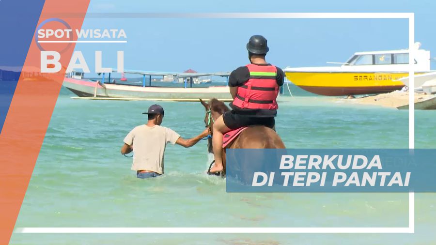 Berkuda Santai di Pinggir Pantai, Bali