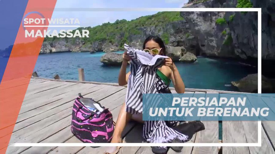 Persiapan Berenang di Pantai Appalarang Makassar Sulawesi Selatan