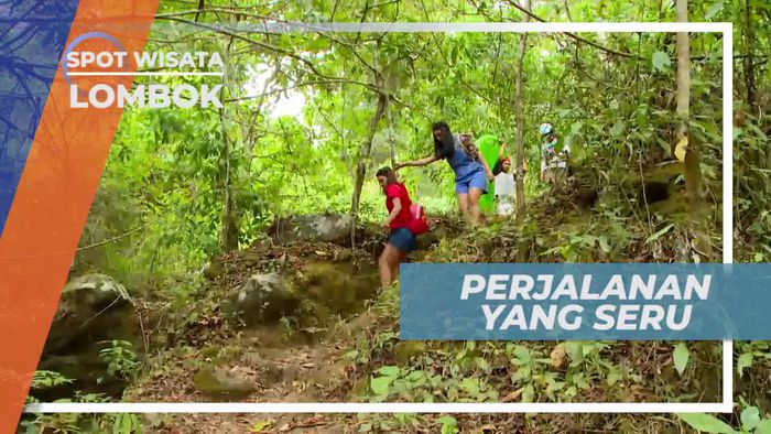 Meyusuri Bebatuan Terjal Menuju Air Terjun Mangku Sakti Lombok
