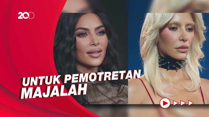 Bikin Pangling! Wajah Kim Kardashian dengan Alis Pirang