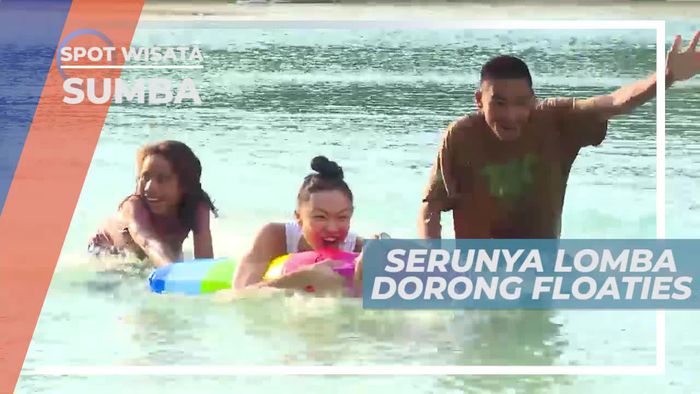 Lomba Dorong Floaties, Permainan Seru di Danau Weekuri Sumba